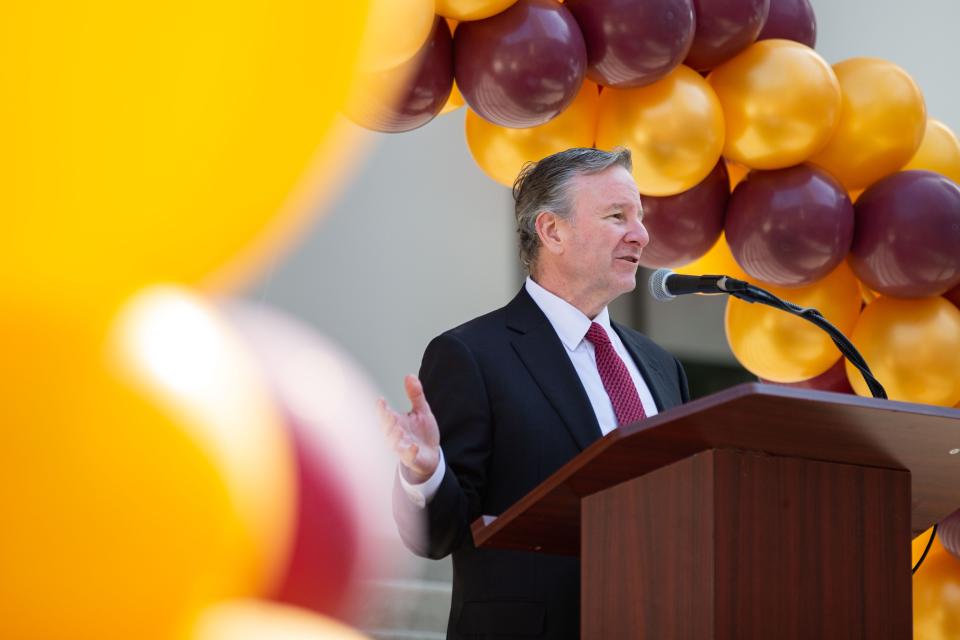 Florida State University President Richard McCullough celebrates FSU Day at the Capitol with alumni, students, staff and more Thursday, Feb. 1, 2024.