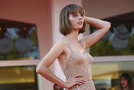 Actress Maya Hawke poses for photographers upon arrival at the premiere for the film 'Mainstream' during the 77th edition of the Venice Film Festival in Venice, Italy, Saturday, Sept. 5, 2020. (Photo by Joel C Ryan/Invision/AP)