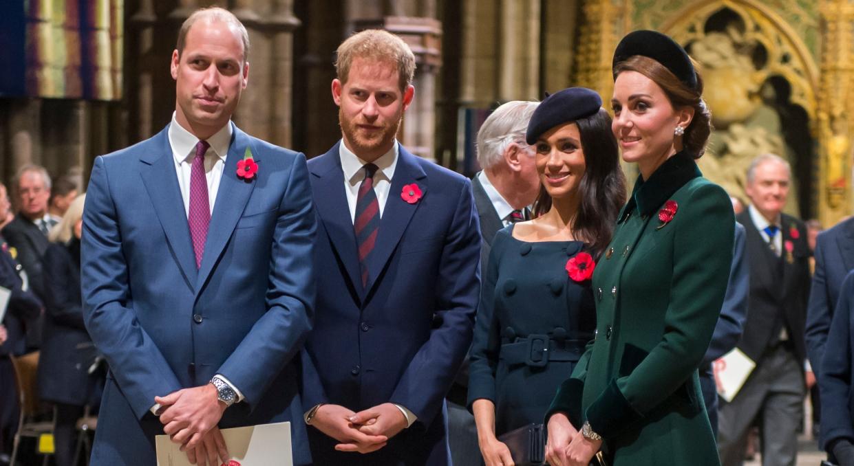 Meghan Markle and Prince Harry are expected to meet Kate Middleton and Prince William next on Remembrance Sunday [Image: Getty]