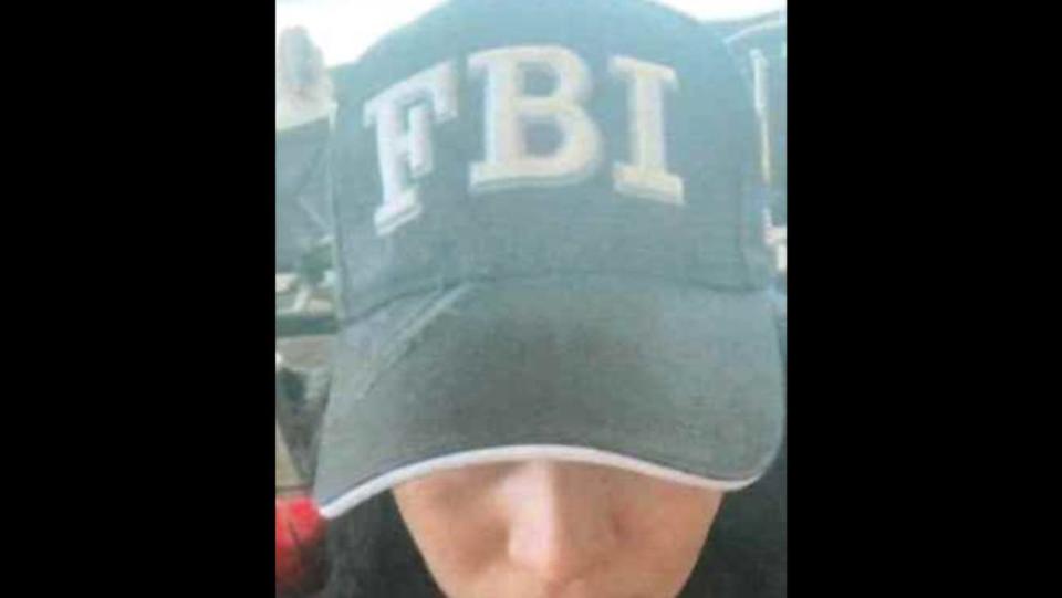 Lubby Navarro is shown in a photo wearing an FBI hat. Her ex-boyfriend told state investigators she sent the picture as a way to convince him she was a federal agent and knew how to find him at all times, according to her Jan. 10, 2024, arrest warrant.