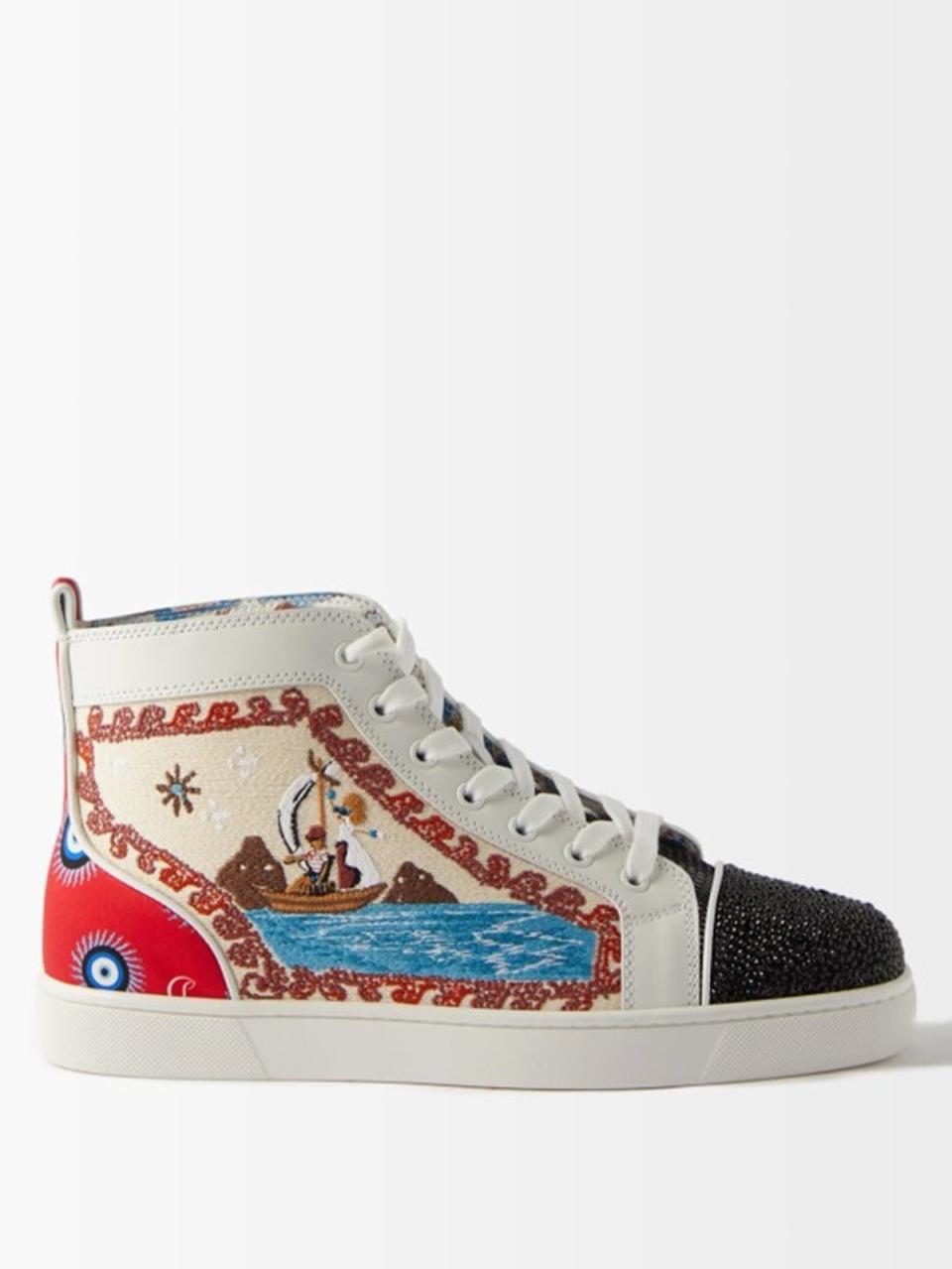 Christian Louboutin, No Limit boat-embroidered leather trainers, £1,895, matchesfashion.com (Matches)