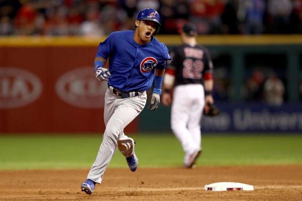 Addison Russell's grand slam in the third inning gave the Cubs a 7-0 lead. (Getty)