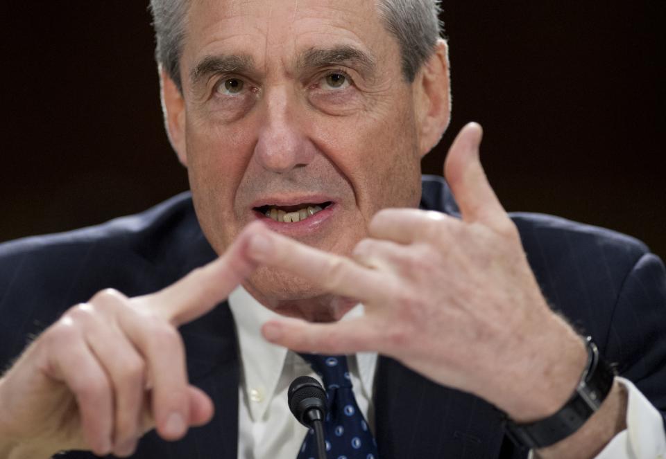 Robert Mueller testifies on Capitol Hill on June 19, 2013, when he was FBI director.