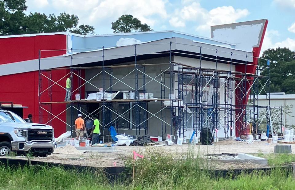 Construction is underway Aug. 9 on the new Hwy55 Burgers, Shakes & Fries at 1027 Danmac Lane off Commonwealth Avenue near Interstate 295. It will be the first of the North Carolina-based, retro-themed restaurants in Northeast Florida.