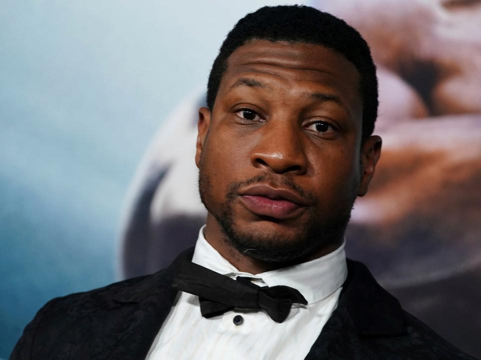 Jonathan Majors at the Creed III premiere in Los Angeles on 27 February 2023 (Jordan Strauss/Invision/AP)