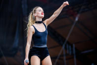 <p>NEW ORLEANS, LA – OCTOBER 27: Samantha Gongol of Marian Hill performs at the Voodoo Music + Arts Experience at City Park on October 27, 2017 in New Orleans, Louisiana. (Photo by Josh Brasted/WireImage) </p>