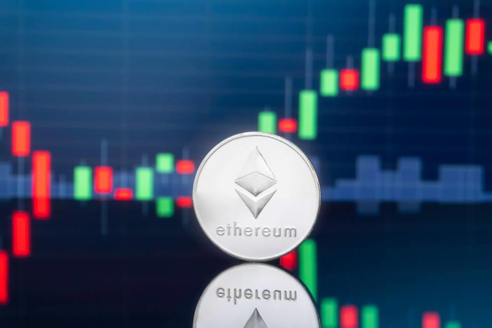 The ethereum price soared to an eight-month high as a previously red-hot bitcoin plunged $645. | Source: Shutterstock