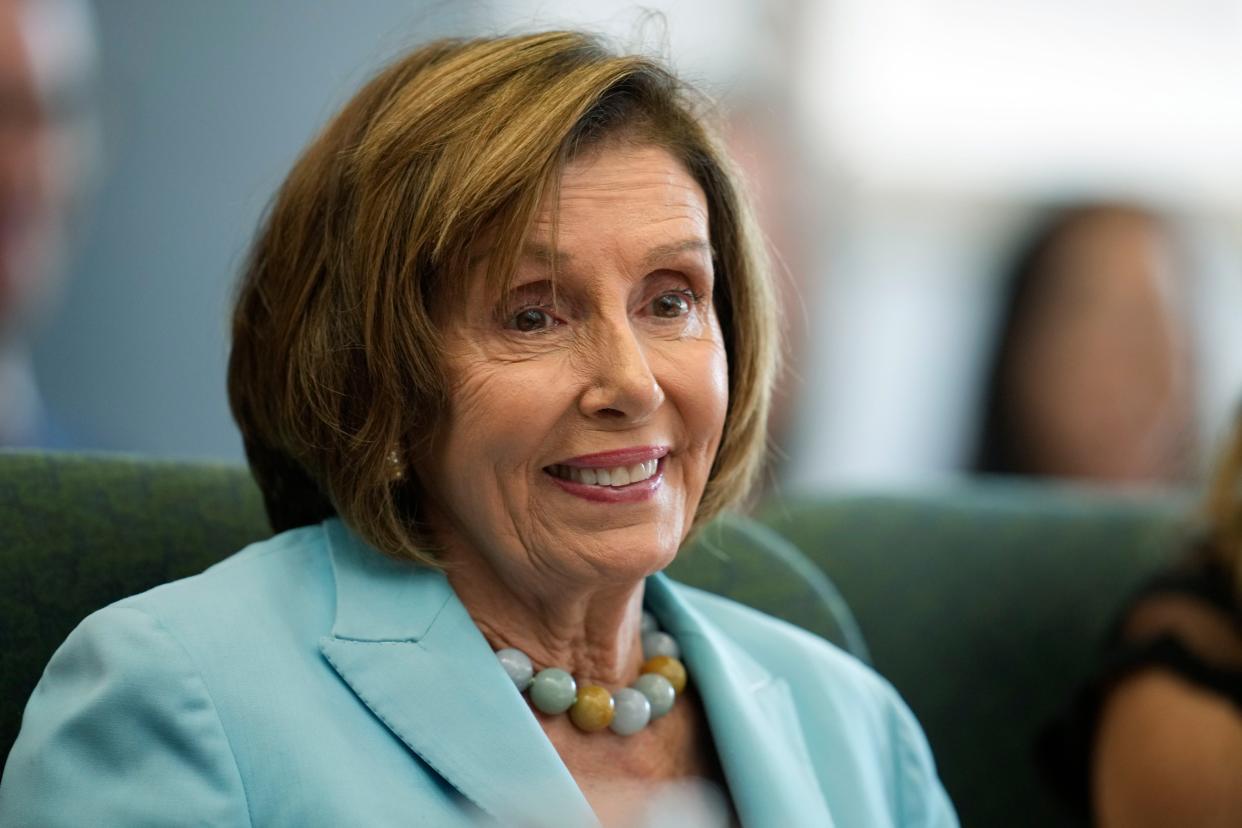 Speaker of the House Nancy Pelosi (D-Calif.) speaks about the recently-signed Inflation Reduction Act during a news conference at the National Center for Atmospheric Research Wednesday, Aug. 31, 2022, in Boulder, Colo. 