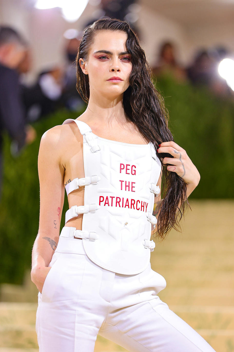 Cara Delevingne attends The 2021 Met Gala Celebrating In America: A Lexicon Of Fashion at Metropolitan Museum of Art on September 13, 2021 in New York City. (Theo Wargo / Getty Images)