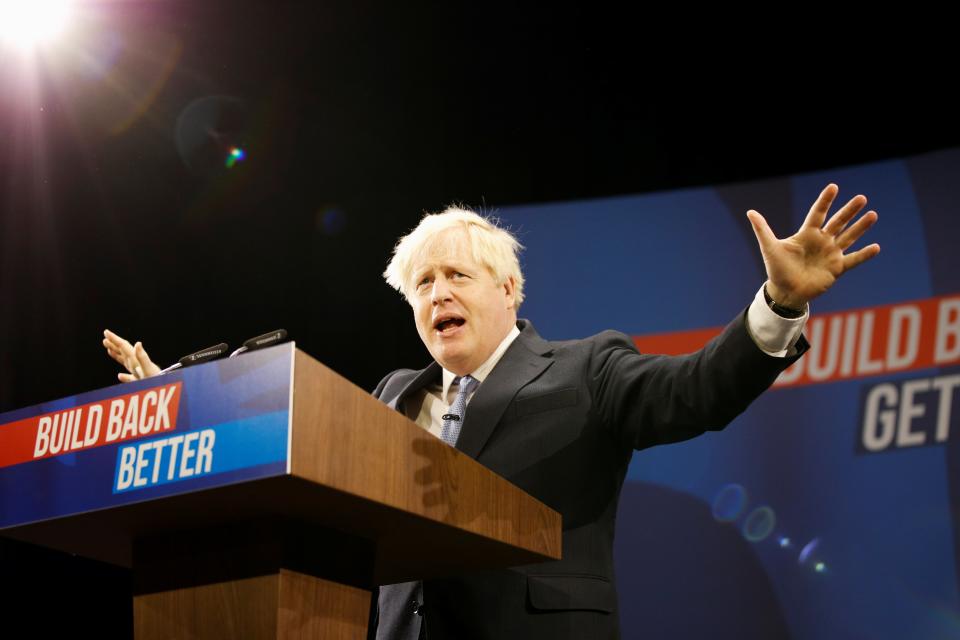 Boris Johnson has given a keynote speech to the Tory conference. (REUTERS)