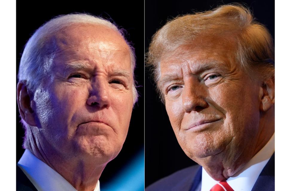 Donald Trump also secured another victory in Georgia on Tuesday bringing him closer to the Republican nomination and a rematch of the 2020 election with Mr Biden (AP)