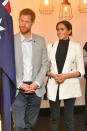 <p>Pour la réception en l’honneur des Invictus Games, Meghan Markle avait choisi un blazer L’Agence et un sac Oroton. Crédit photo : Getty Images </p>