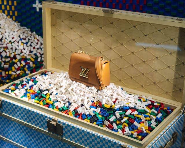 Louis Vuitton using Legos as a prop at the Somerset Collection in