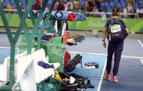 <p>Renaud Lavillenie of France following defeat. (Reuters) </p>