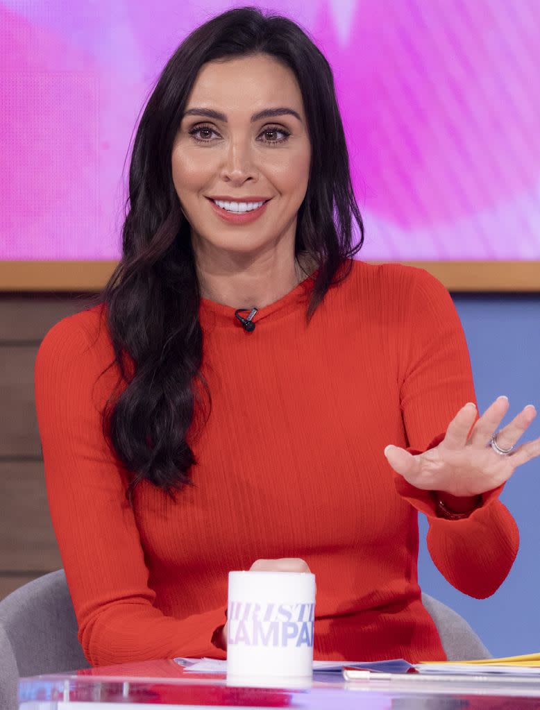 christine lampard on loose women in red dress 