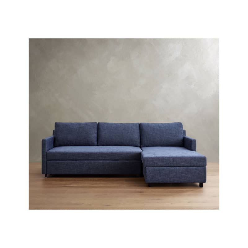 Pacifica Square Arm Upholstered Trundle Sleeper Sofa with Storage Chaise