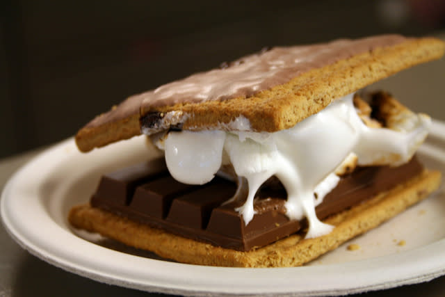 This ultimate s'mores sandwich is made with two s'mores Poptarts, a KitKat bar and a giant marshmallow. (Image courtesy: <a href="http://www.flickr.com/photos/94393434@N00/6030449558/" rel="nofollow noopener" target="_blank" data-ylk="slk:Jeff Houck/The Tampa Tribune;elm:context_link;itc:0;sec:content-canvas" class="link ">Jeff Houck/The Tampa Tribune</a>)