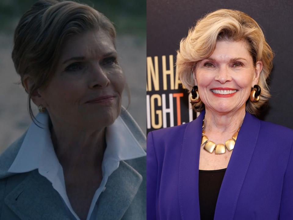 Debra Monk as Virginia Harding in "AHS: Delicate" and Debra Monk in 2023