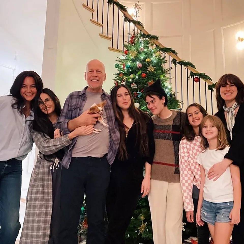 Bruce Willis with his family at Christmas