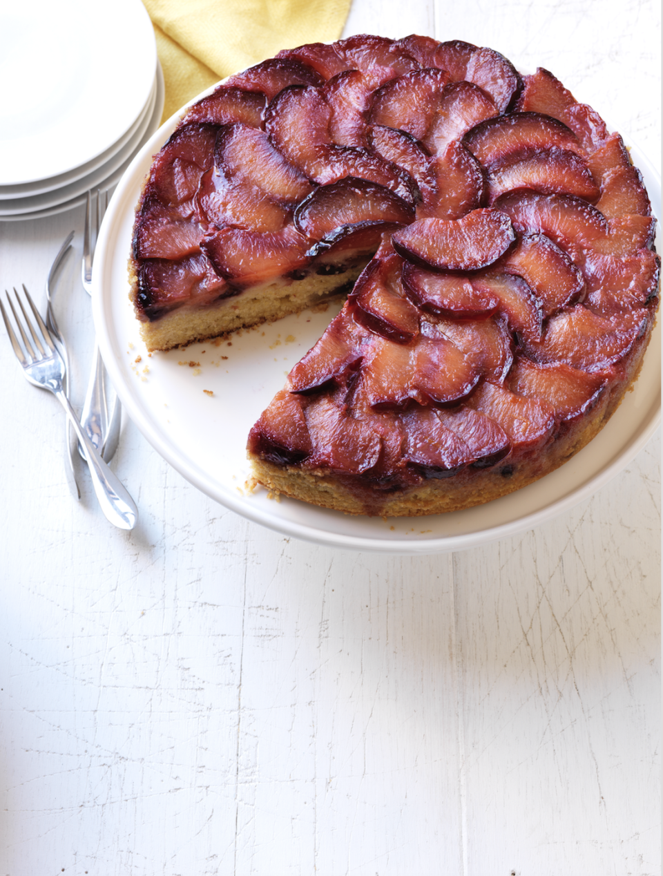 Sticky Plum Upside-Down Cake