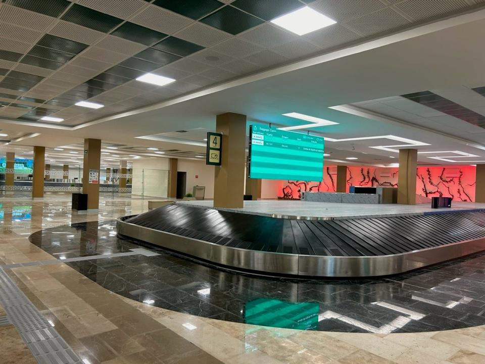 Baggage claim at Tulum airport