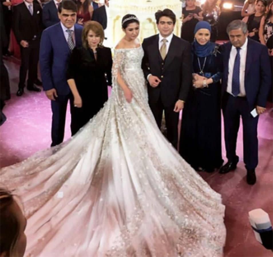 The bride and groom with their families. Photo: Instagram