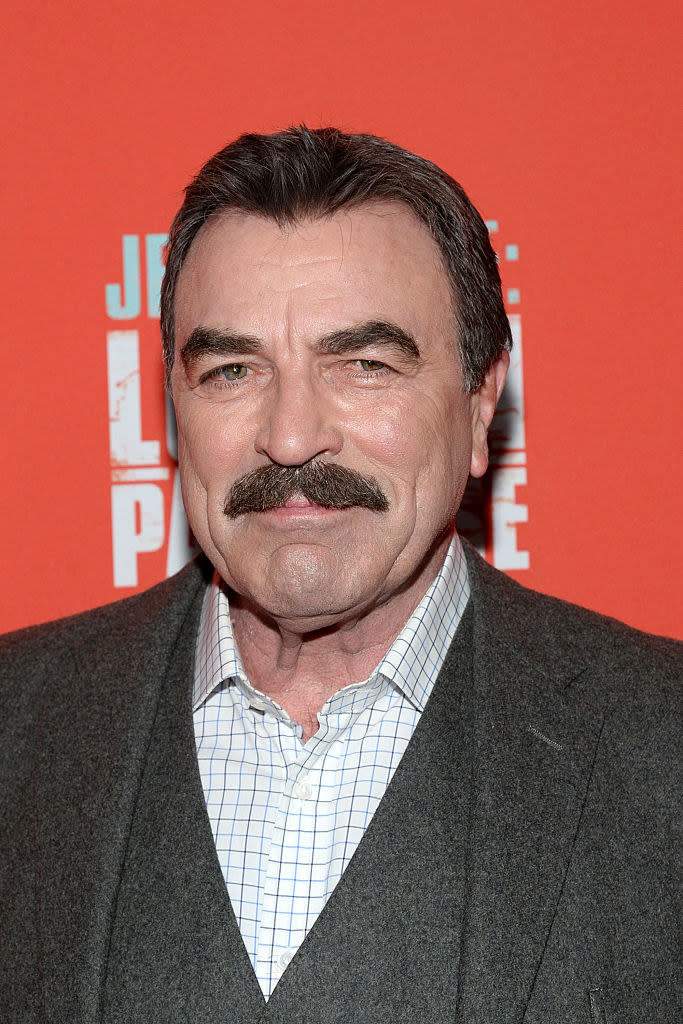 closeup of Tom Selleck