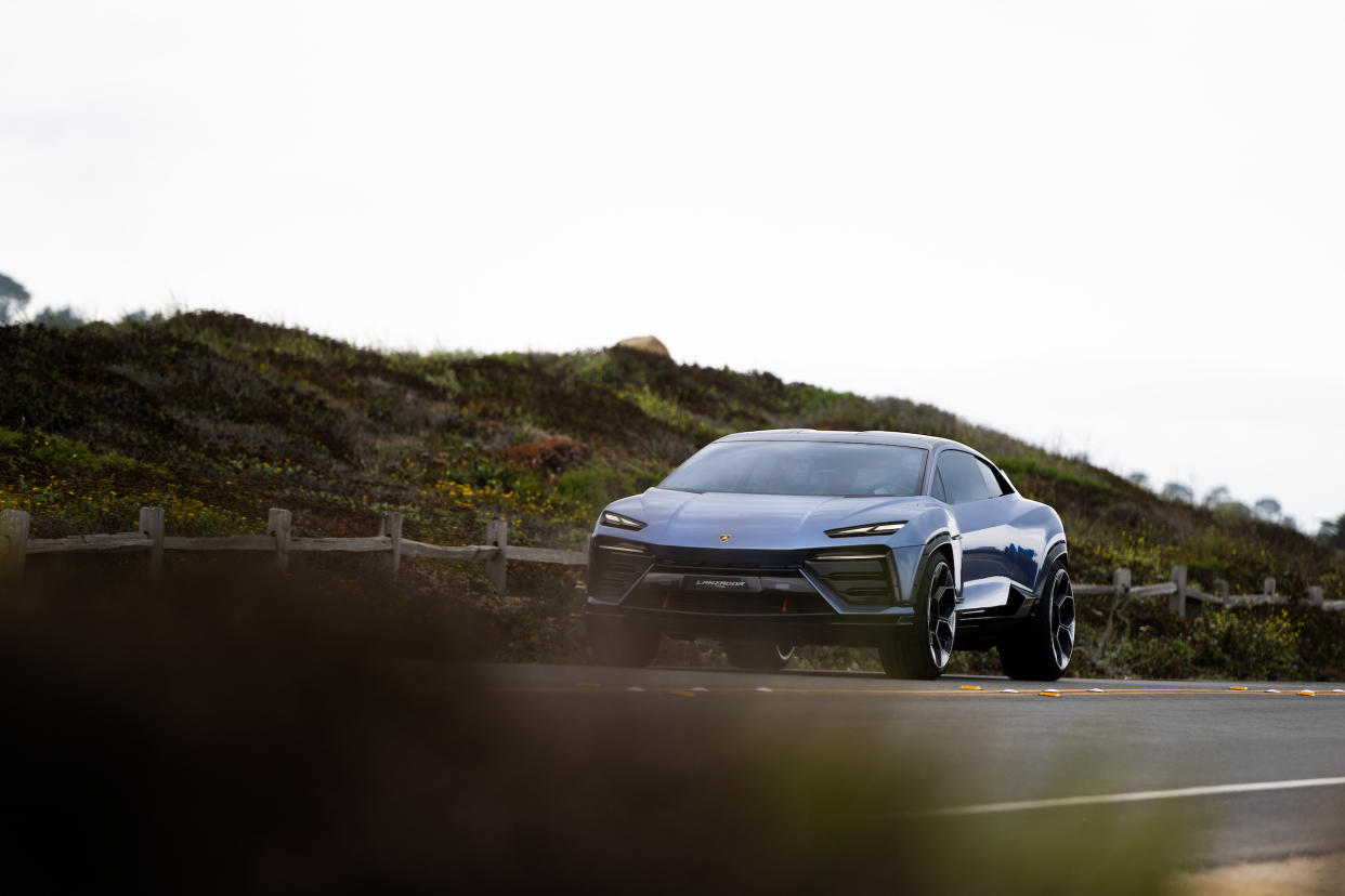 Behind the wheel of Lamborghini's Lanzador EV in Monterey, California (credit: Lamborghini)