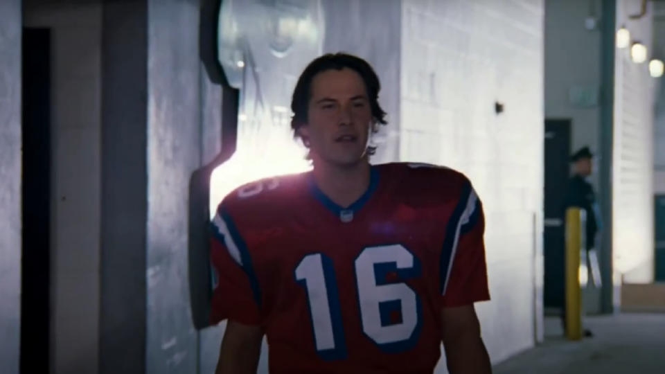 <p> Audiences never got to see Keanu Reeves’ Johnny Utah throw a pass in <em>Point Break</em>, but we did get to watch the actor play another left-handed quarterback from Ohio State with his portrayal of Shane Falco in <em>The Replacements</em>. This is a "whatever" movie if there’s ever been one, but Reeves looks at home leading the Washington Sentinels after the regular players go on strike. </p>