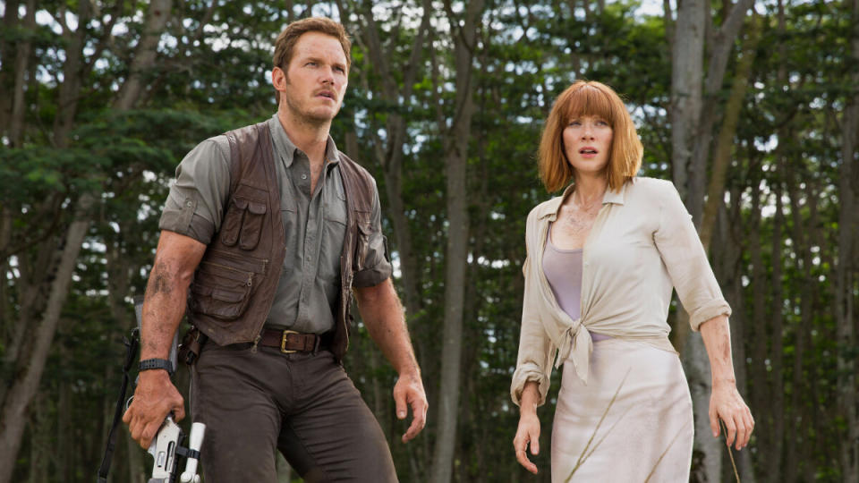 Chris Pratt and Bryce Dallas Howard are the stars of the 'Jurassic World' franchise. (Credit: Universal Pictures)