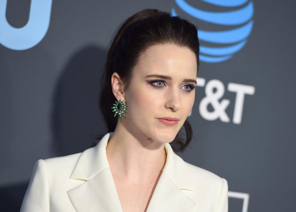 Rachel Brosnahan arrives at the 24th annual Critics' Choice Awards on Sunday, Jan. 13, 2019, at the Barker Hangar in Santa Monica, Calif. (Photo by Jordan Strauss/Invision/AP) ORG XMIT: CAPM320