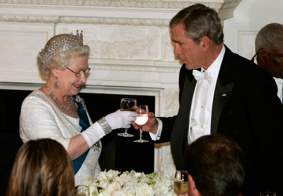 Queen Elizabeth George W Bush