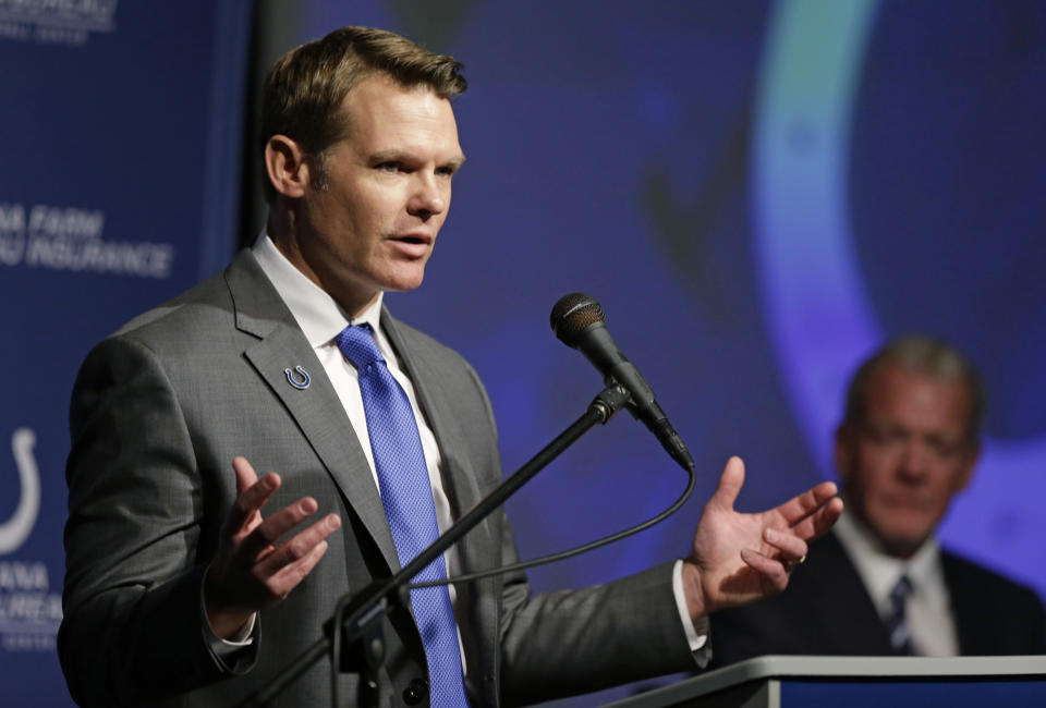 Who will Colts general manager Chris Ballard select with the fourth pick in the NFL Draft on Thursday? It's one of the draft's biggest mysteries. (AP Photo/Michael Conroy)