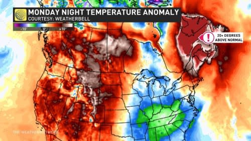 North America temp anomaly