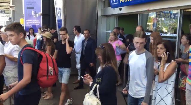 Passengers were ordered out of Nice Airport. Source: Twitter