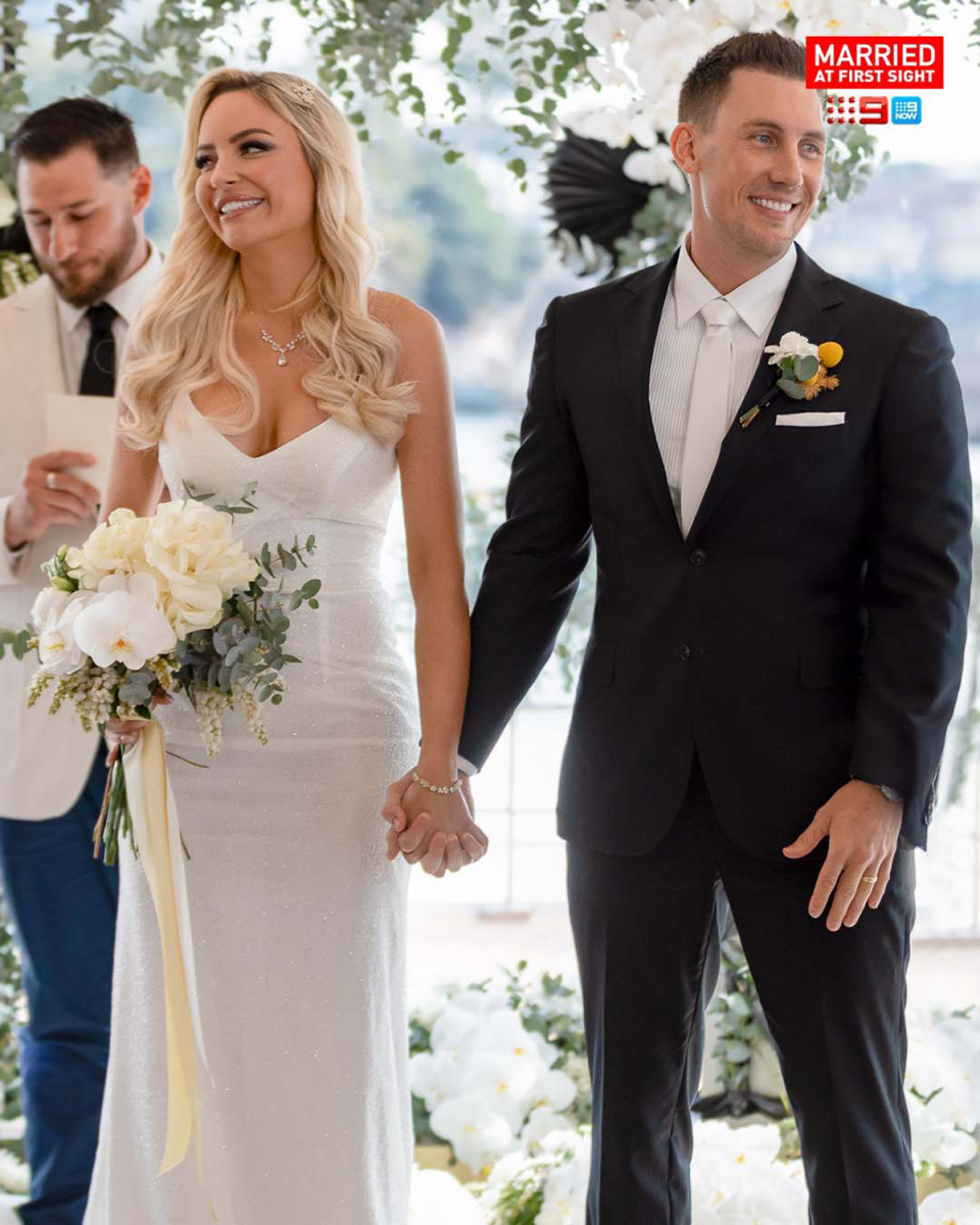 MAFS’ Melinda Willis and Layton Mills at their wedding.