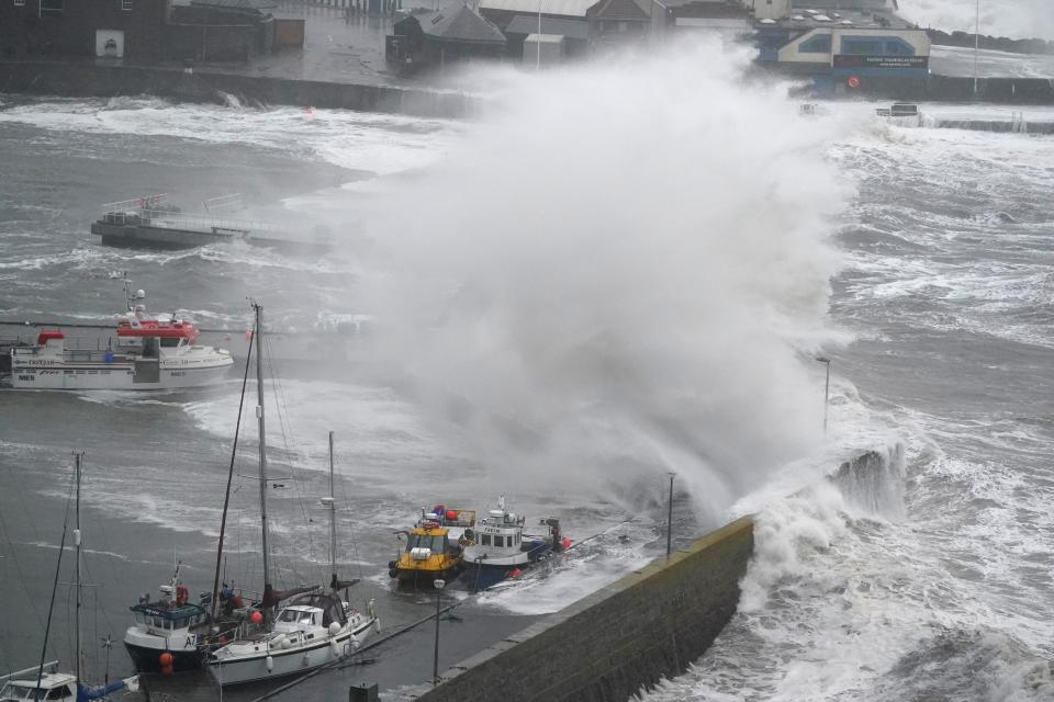Waves at Stonehaven Harbour (Andrew Milligan/PA Wire)