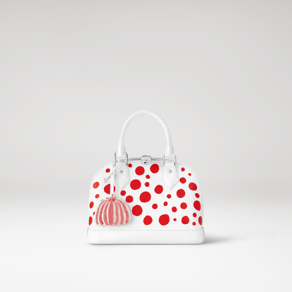 Louis Vuitton x Yayoi Kusama Alma BB in white Epi leather with Infinity Dots print. (PHOTO: Louis Vuitton)