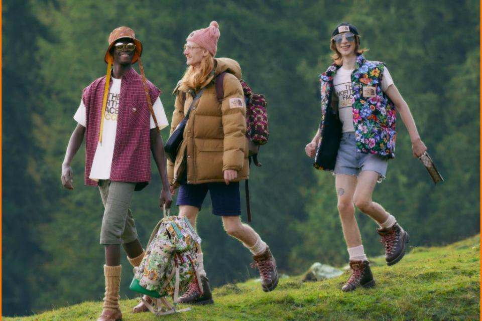 A campaign image from Gucci’s new collaboration with The North Face. The line will first debut in China. - Credit: Courtesy of Gucci