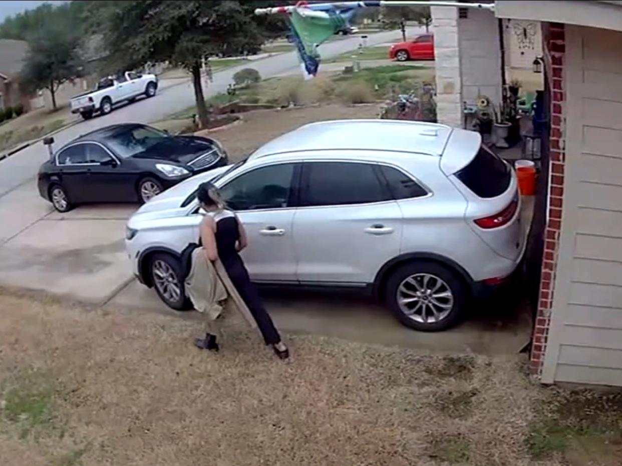 Genesse Moreno seen in CCTV footage from a neighbour, obtained by ABC 13 (ABC 13)