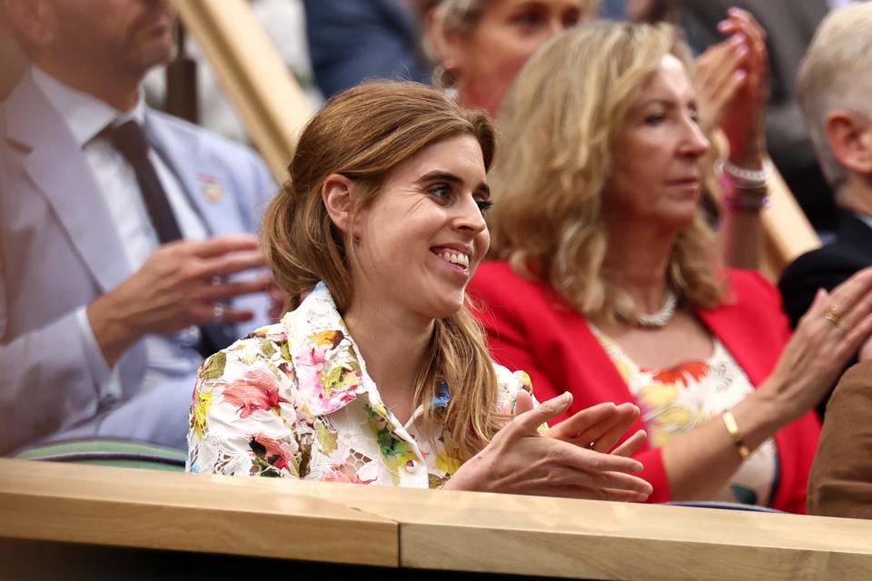 Princess Beatrice cheers on Daniil Medvedev's following his victory against Jannik Sinner.