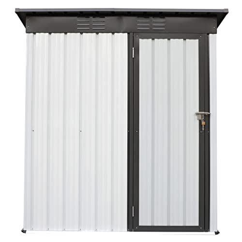 6) 5 by 3–Foot Galvanized Metal Garden Shed