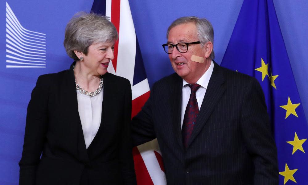 Theresa May and Jean-Claude Juncker in Brussels