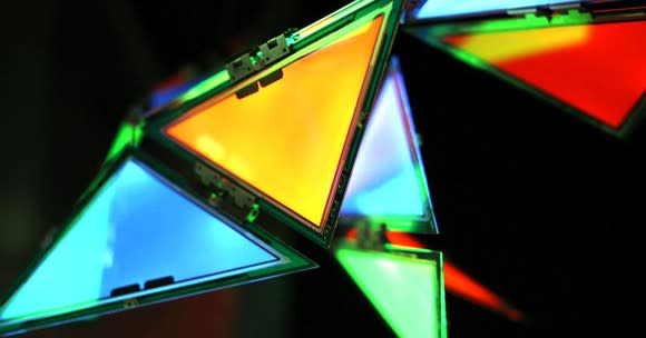 Colorful triangle-shaped OLED lights