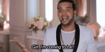 A man saying he's coming to LA