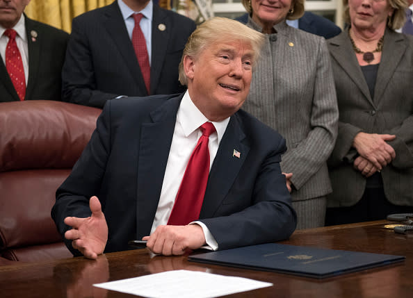 Donald Trump en la oficina oval el pasado 10 de enero.