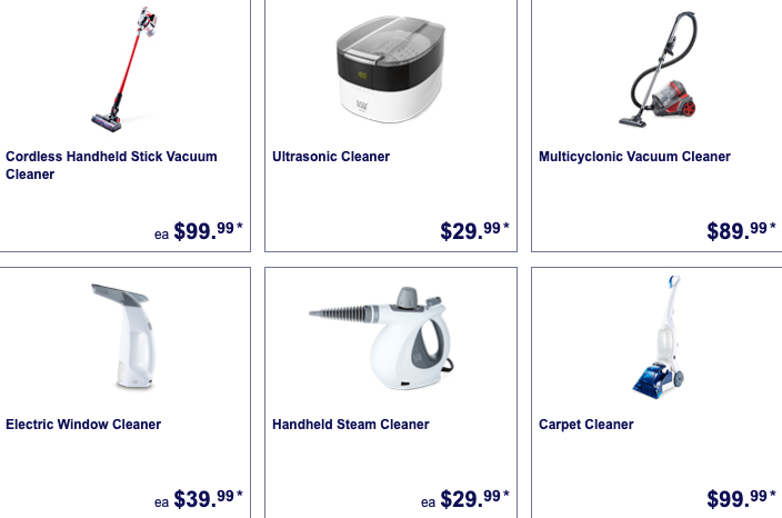 Cleaning equipment on sale as Special Buys at Aldi this week.