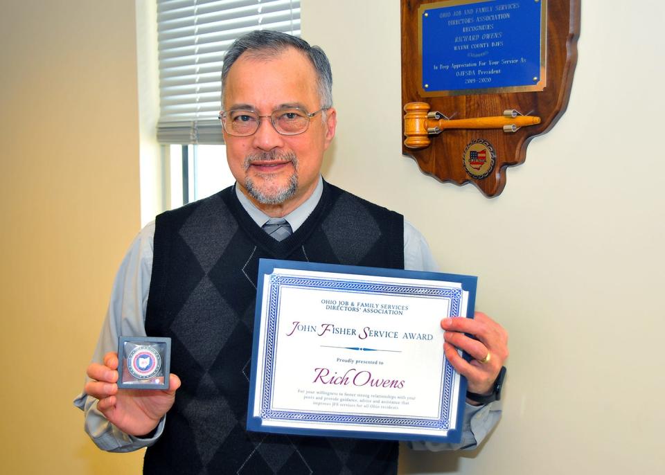 The leadership of Wayne County Job and Family Services Director Richard Owens has provided guidance to agencies across Ohio. His passion for the job and his compassion for the people he serves have earned him the inaugural John Fisher Service Award.