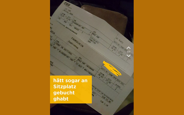 Die Studentin machte sogar ein Bild von ihrem Ticket als Beweis (Bild: Jodel/OJ)