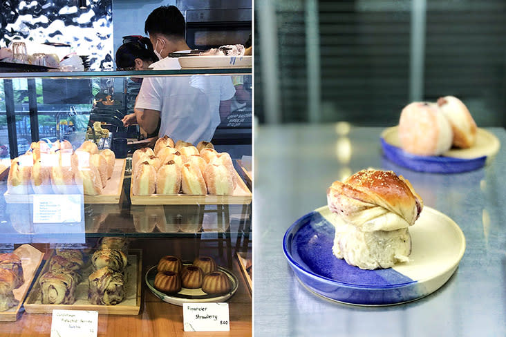 Expect a plethora of fine 'pâtisserie' at Orito in Sri Hartamas (left) such as their stunning cardamom 'babka' (right). — Pictures by Kenny Mah